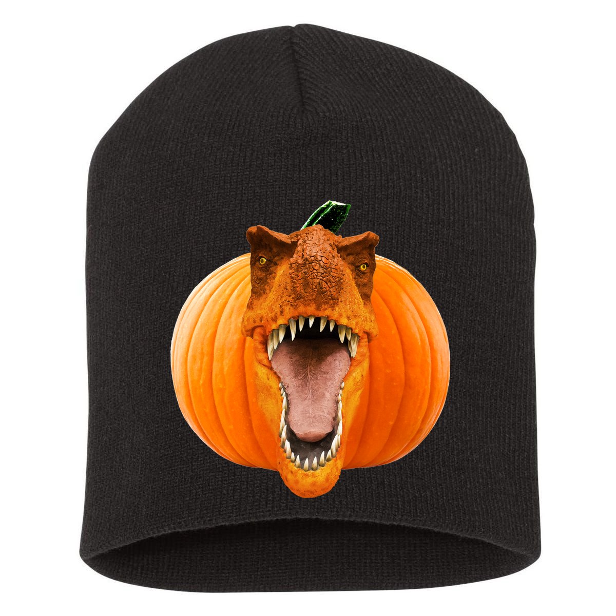 T-REX Pumpkin Face Short Acrylic Beanie