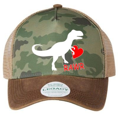 T-Rex Rawr Heart Dinosaur Valentine's Day Legacy Tie Dye Trucker Hat