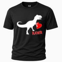 T-Rex Rawr Heart Dinosaur Valentine's Day Cooling Performance Crew T-Shirt