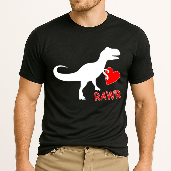 T-Rex Rawr Heart Dinosaur Valentine's Day Cooling Performance Crew T-Shirt