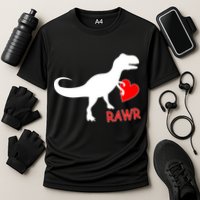 T-Rex Rawr Heart Dinosaur Valentine's Day Cooling Performance Crew T-Shirt