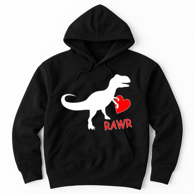 T-Rex Rawr Heart Dinosaur Valentine's Day Hoodie