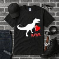 T-Rex Rawr Heart Dinosaur Valentine's Day Tall T-Shirt