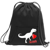 T-Rex Rawr Heart Dinosaur Valentine's Day Sweatshirt Cinch Pack Bag