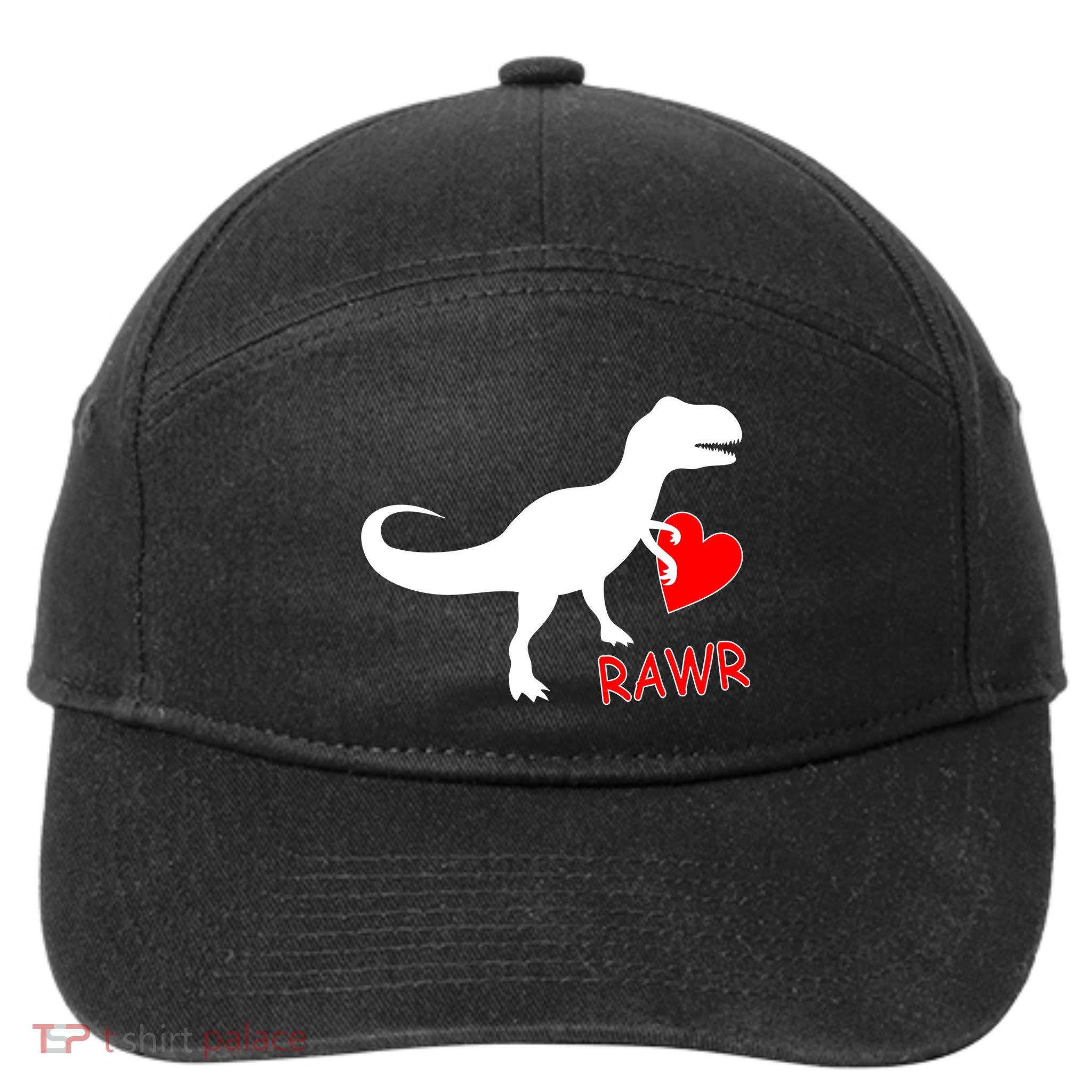 T-Rex Rawr Heart Dinosaur Valentine's Day 7-Panel Snapback Hat