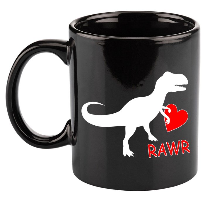 T-Rex Rawr Heart Dinosaur Valentine's Day 11oz C Handle Ceramic Mug