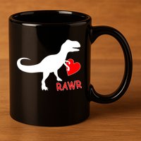T-Rex Rawr Heart Dinosaur Valentine's Day 11oz C Handle Ceramic Mug