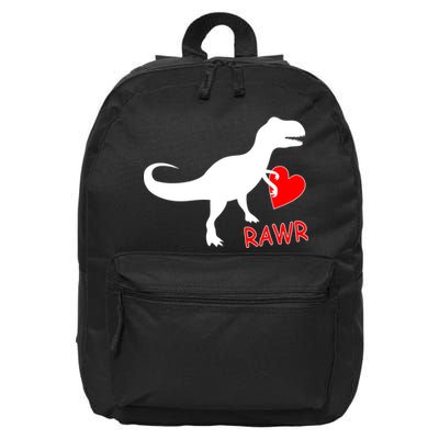T-Rex Rawr Heart Dinosaur Valentine's Day 16 in Basic Backpack