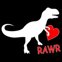 T-Rex Rawr Heart Dinosaur Valentine's Day 16 in Basic Backpack