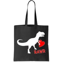 T-Rex Rawr Heart Dinosaur Valentine's Day Tote Bag