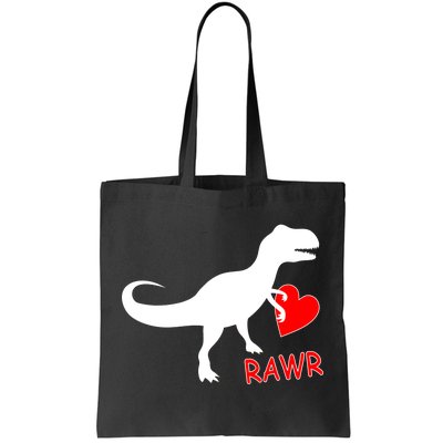 T-Rex Rawr Heart Dinosaur Valentine's Day Tote Bag