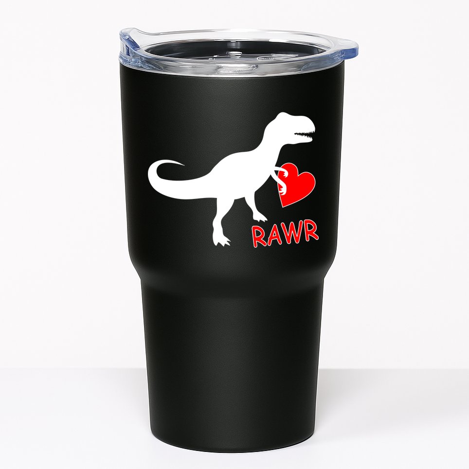 T-Rex Rawr Heart Dinosaur Valentine's Day Tumbler
