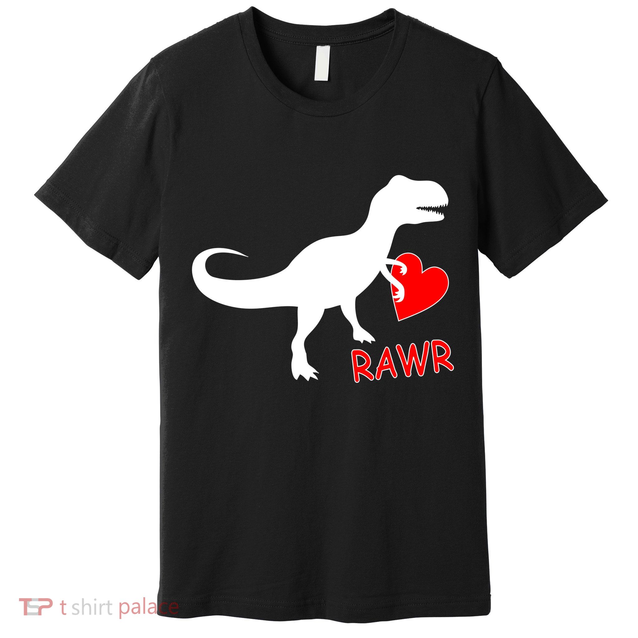 T-Rex Rawr Heart Dinosaur Valentine's Day Premium T-Shirt