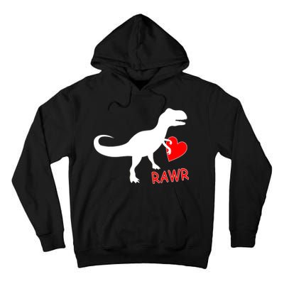 T-Rex Rawr Heart Dinosaur Valentine's Day Tall Hoodie