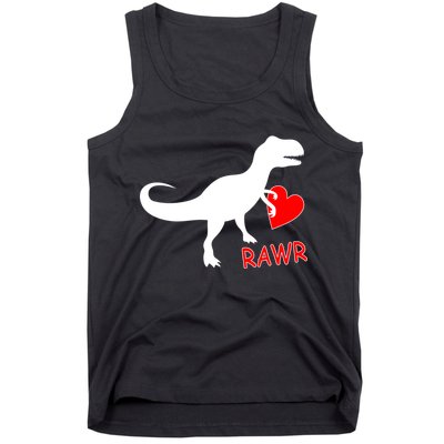 T-Rex Rawr Heart Dinosaur Valentine's Day Tank Top