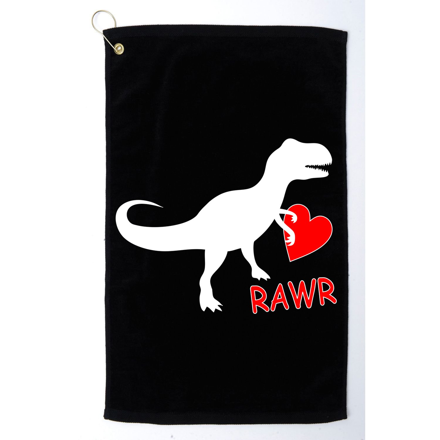 T-Rex Rawr Heart Dinosaur Valentine's Day Golf Towel
