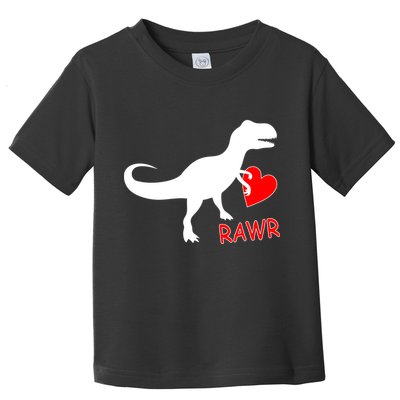 T-Rex Rawr Heart Dinosaur Valentine's Day Toddler T-Shirt