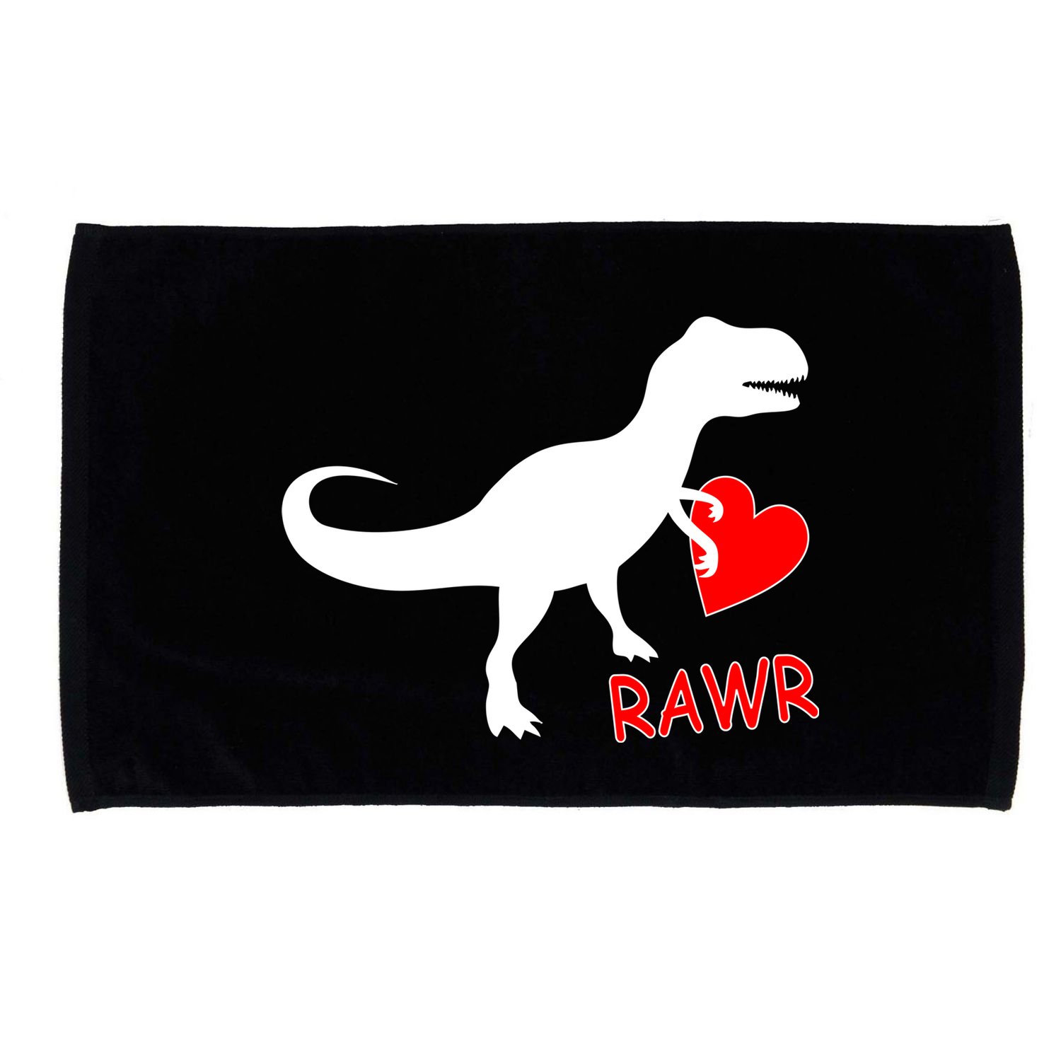 T-Rex Rawr Heart Dinosaur Valentine's Day Microfiber Hand Towel