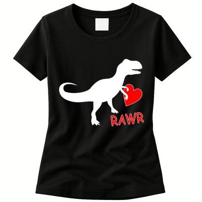 T-Rex Rawr Heart Dinosaur Valentine's Day Womens T-Shirt