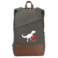 T-Rex Rawr Heart Dinosaur Valentine's Day Cotton Canvas Backpack
