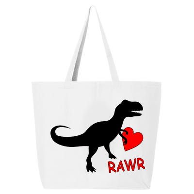 T-Rex Rawr Heart Dinosaur Valentine's Day 25L Jumbo Tote