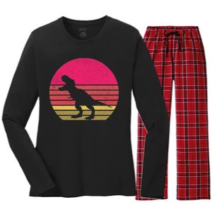 T-Rex Retro Women's Long Sleeve Flannel Pajama Set 