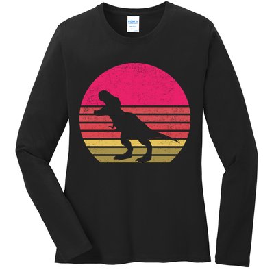 T-Rex Retro Ladies Long Sleeve Shirt