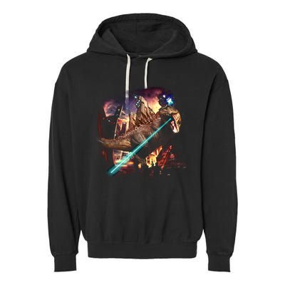 T-Rex Rexzilla Lazer Burning City Garment-Dyed Fleece Hoodie