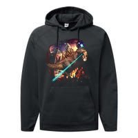 T-Rex Rexzilla Lazer Burning City Performance Fleece Hoodie