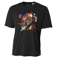 T-Rex Rexzilla Lazer Burning City Cooling Performance Crew T-Shirt