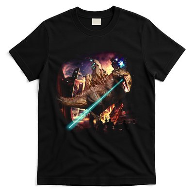 T-Rex Rexzilla Lazer Burning City T-Shirt