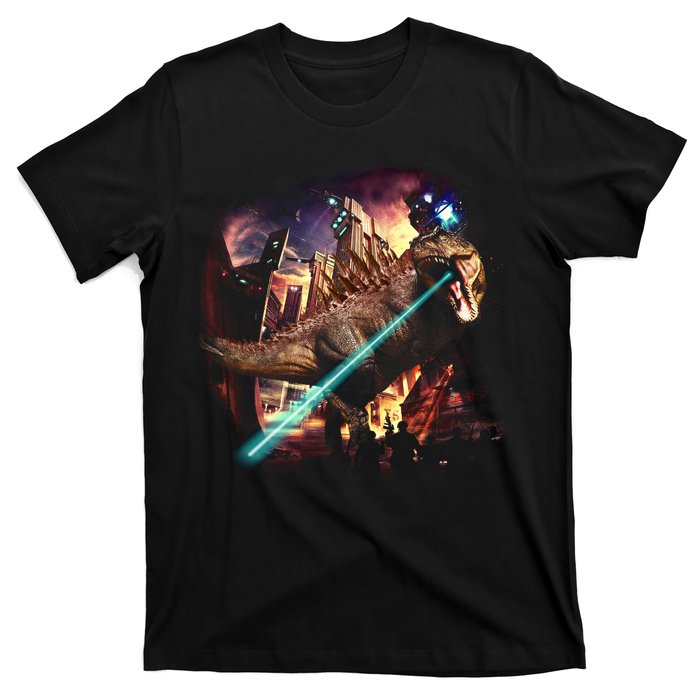 T-Rex Rexzilla Lazer Burning City T-Shirt