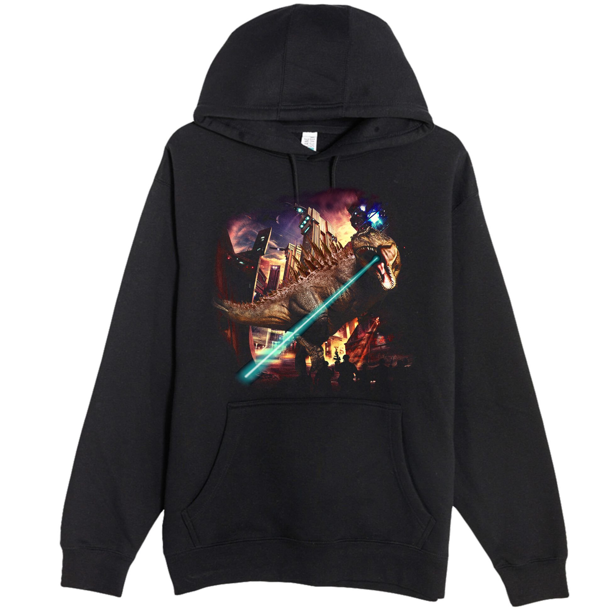 T-Rex Rexzilla Lazer Burning City Premium Pullover Hoodie