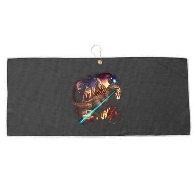 T-Rex Rexzilla Lazer Burning City Large Microfiber Waffle Golf Towel