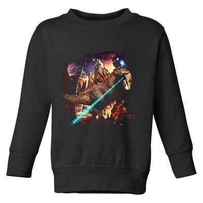T-Rex Rexzilla Lazer Burning City Toddler Sweatshirt