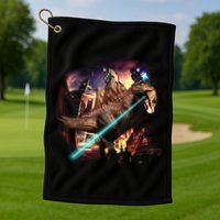 T-Rex Rexzilla Lazer Burning City Golf Towel