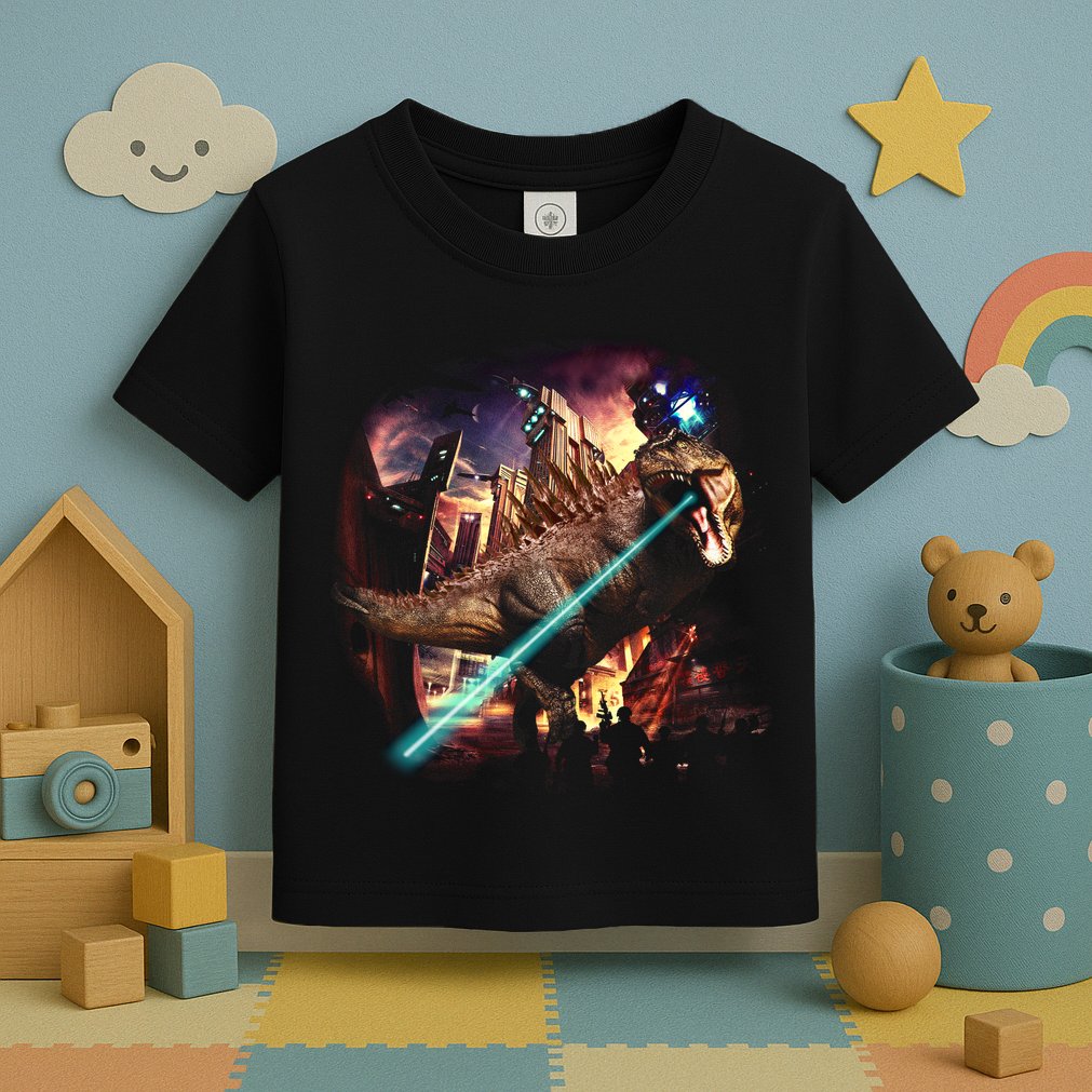 T-Rex Rexzilla Lazer Burning City Toddler T-Shirt