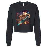 T-Rex Rexzilla Lazer Burning City Cropped Pullover Crew