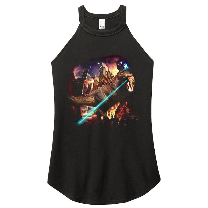 T-Rex Rexzilla Lazer Burning City Women's Perfect Tri Rocker Tank