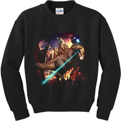 T-Rex Rexzilla Lazer Burning City Kids Sweatshirt