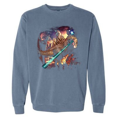 T-Rex Rexzilla Lazer Burning City Garment-Dyed Sweatshirt