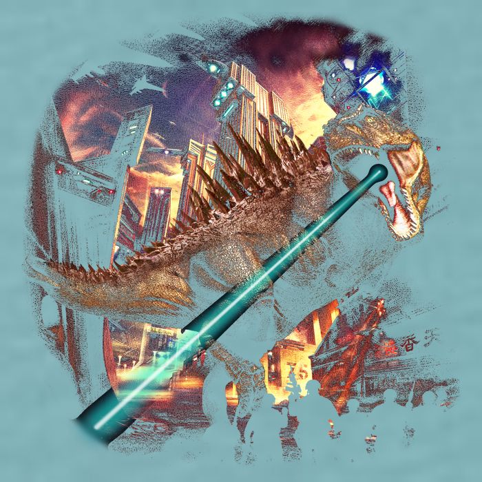 T-Rex Rexzilla Lazer Burning City Sueded Cloud Jersey T-Shirt