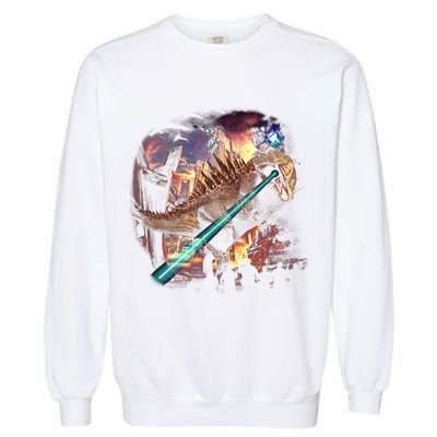T-Rex Rexzilla Lazer Burning City Garment-Dyed Sweatshirt