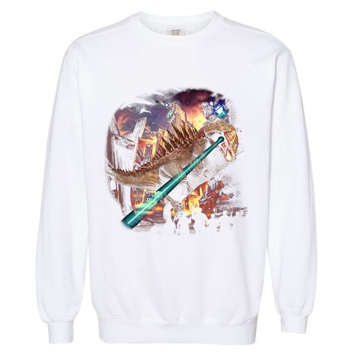 T-Rex Rexzilla Lazer Burning City Garment-Dyed Sweatshirt