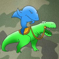 T-Rex Riding A Shark Legacy Tie Dye Trucker Hat