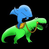 T-Rex Riding A Shark Impact Tech Backpack