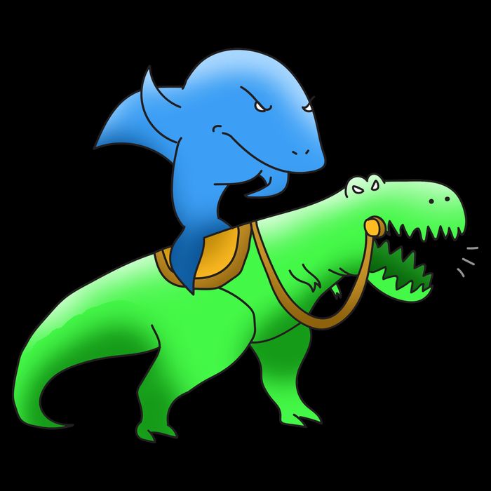 T-Rex Riding A Shark Impact Tech Backpack