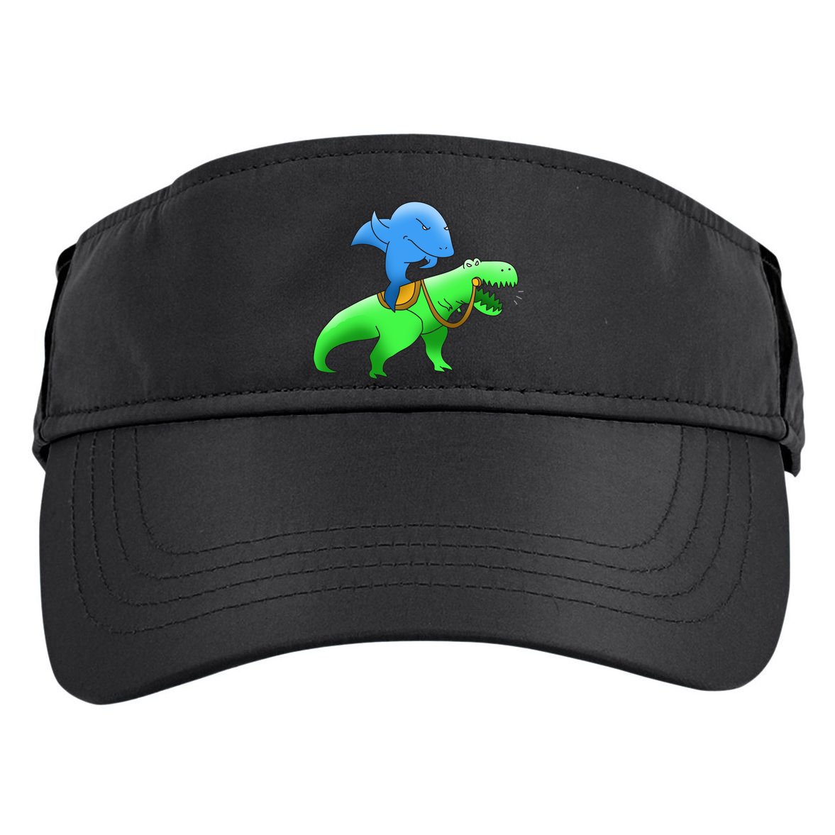 T-Rex Riding A Shark Adult Drive Performance Visor
