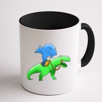 T-Rex Riding A Shark Mug