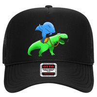 T-Rex Riding A Shark Trucker Hat